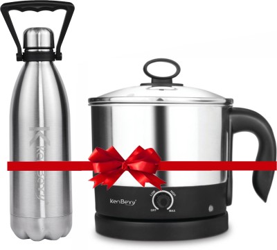 KenBerry Handy Cook 1.5 Ltr + Deluxe 1000ML Hot&Cold Bottle Multi Cooker Electric Kettle(1.5 L, Steel)
