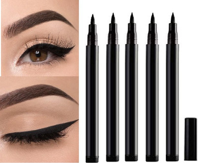 tanvi27 PROFESSIONAL COLOR SMUDGE PROOF JET BLACK SKETCH EYE LINER PACK OF 5 12.5 g(BLACK)