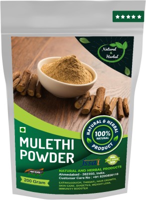 NATURAL AND HERBAL PRODUCTS Mulethi Powder | Jeshthamadh | Yashtimadhu | Liquorice Root Sticks For Eating(Cough, Throat), Hair Care, Skin Care(Face Mask, Skin Brightening, Evens Skin Tone), Diabetes, Weight Loss and Immunity Booster-:(200 g)