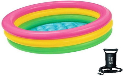 ECOM BHARAT BOB-12 Inflatable Swimming Pool, Inflatable Toy Pump(Multicolor)