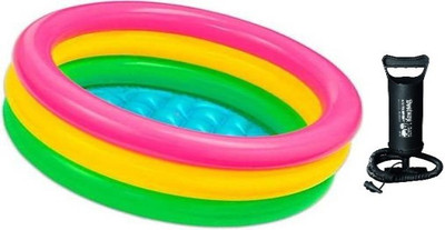 ECOM BHARAT BOB-18 Inflatable Swimming Pool, Inflatable Toy Pump(Multicolor)