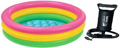 ECOM BHARAT BOB-28 Inflatable Swimming Pool, Inflatable Toy Pump(Multicolor)