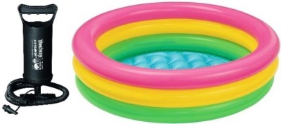 ECOM BHARAT BOB-30 Inflatable Swimming Pool, Inflatable Toy Pump(Multicolor)