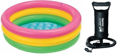 ECOM BHARAT BOB-31 Inflatable Swimming Pool, Inflatable Toy Pump(Multicolor)