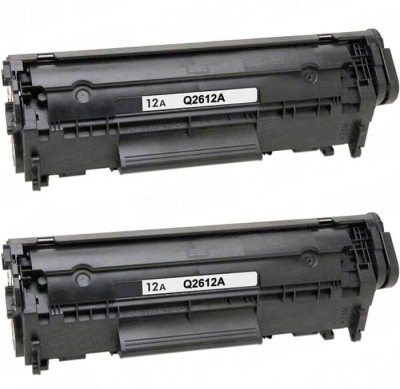 CARTRIDGE ZONE 12A Toner Cartridge Compatible Q2612A HP LaserJet 1010 1012 1015 1018 Set of 2 Black Ink Cartridge