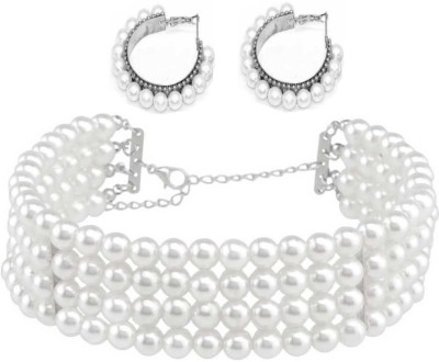 11 Girls Plastic White Jewellery Set(Pack of 1)