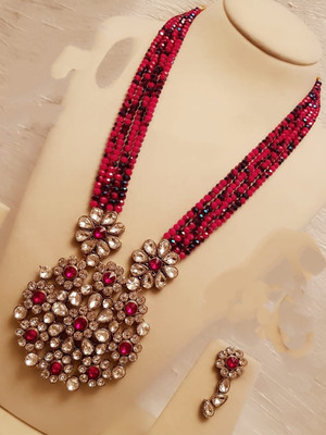 CATALYST Alloy Gold-plated Red Jewellery Set(Pack of 1)