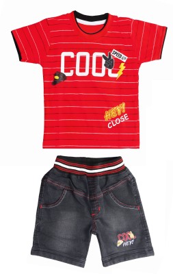 ZADMUS Boys Casual T-shirt Shorts(Red)