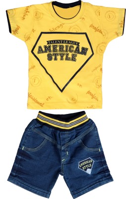 ZADMUS Boys Casual T-shirt Shorts(Yellow)