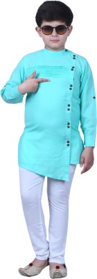 JOLEY POLEY Boys Festive & Party Kurta and Pyjama Set(Light Blue Pack of 1)