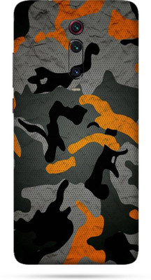 OggyBaba Mi 9t Pro Mobile Skin(Military Orange Camouflage Skin Matte Finish)