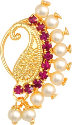 VIGHNAHARTA Pearl, Cubic Zirconia Gold-plated Plated Alloy Nathiya