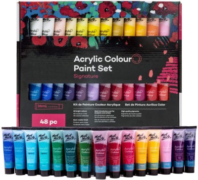 Levin Acrylic Paint Set 48 Colors 36ml, Suitable for Canvas, Wood, MDF, Leather, Air-Dried Clay, Plaster, Cardboard, Paper and Crafts(Set of 1, Multicolor)
