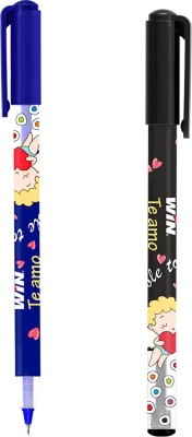 Win Te amo Ball Pens | 100 Pcs (50 Pcs Blue Ink & 50 Pcs Black Ink ) | The Magic of Gel in a Ball Pen | 0.7mm tip for Smooth & Precision Writing | Cute & Stylish Printed Body with Angel & Heart | Te Amo bole toh Love | Perfect Writing Partner for Kids | Budget Friendly Stick Ball Pen(Pack of 100, Bl