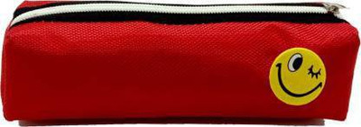 Meeko.com 1 Emoji Combo Pencil Pouch Emoji Art Polyester Pencil Boxes Art Polyester Pencil Box(Set of 1, Red)