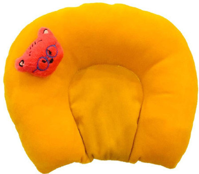 ADRIEL BRINGING JOY Foam Solid Baby Pillow Pack of 1(Yellow)