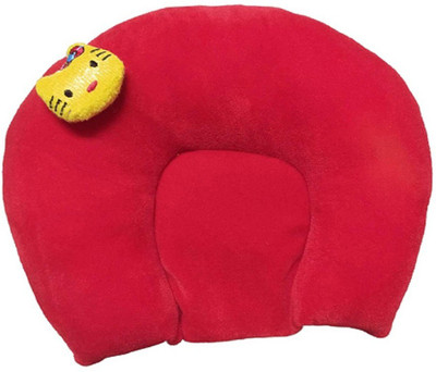 ADRIEL BRINGING JOY Foam Solid Baby Pillow Pack of 1(red mustured)