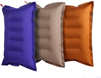 RS ENTERPRISES Air Solid Travel Pillow Pack of 3(Red)