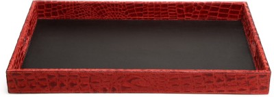 IMUR Red Colour Textured Genuine Leather Tray Tray