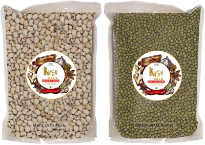 Kush Gold Combo (Chawali Dal 500g, Hare Moong Sabut 500g)(1 kg)