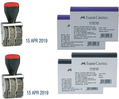 NOZOMI Dater Stamp 4 Stamp Pads Dater Stamp(standard size, Blue, Black)