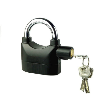 Misaki Anti Theft System Security Pad Lock with Burglar Smart Alarm Siren Motion Sensor Alarm Lock-A20 Heavy Duty Weatherproof Long Shackle Padlock Safety Lock (AL-120)(Black)