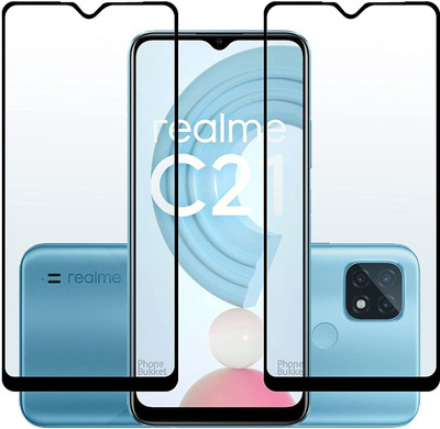 NIMMIKA ENTERPRISES Edge To Edge Tempered Glass for Realme C21 D+ Tempered Glass(Pack of 2)