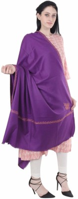 Kashmiri queen Wool Self Design Men, Women Shawl(Purple)