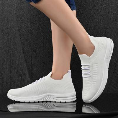 Women&#x27;s Mesh Sports Shoes Walking Training &amp; Gym Shoes For Women  (Off White)