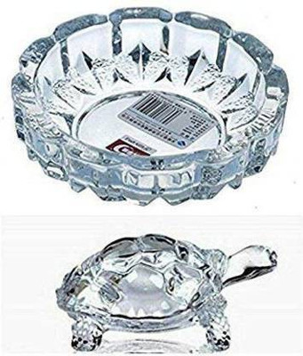 VUNNAVA Clear Glass Ashtray(Pack of 2)