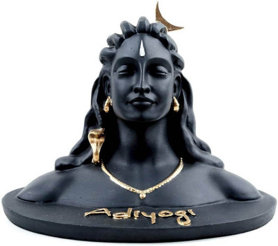 LKPS Lord Adiyogi Mahadev Shiv Shankara Showpiece Idol Murti Statue for Car Dashboard Decorative Showpiece  -  16 cm(Ceramic, Black)