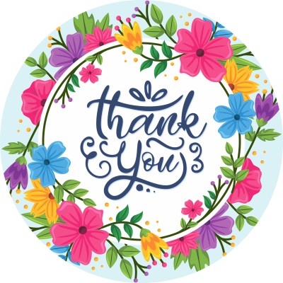 CLICKEDIN 5.08 cm THANKU/SHEET-16-480PIECES Self Adhesive Sticker(Pack of 480)