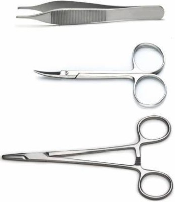 Forgesy 3 PCS MEDICAL STUDENT SUTURING TOOL KIT. Curved And Angled Dissecting Scissors(Blunt/Blunt Blades)