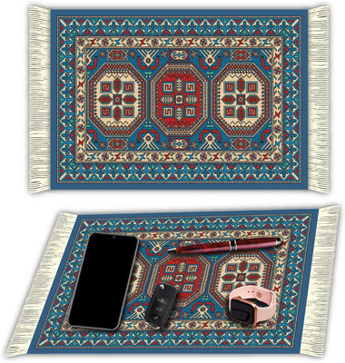 Nourish Rectangular Pack of 1 Table Placemat(Light Blue, Polyester)