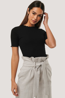 Redamancii Casual Solid Women Black Top