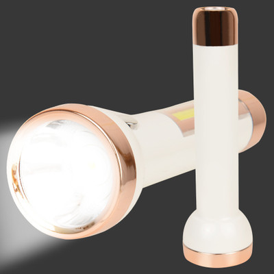Care 4 1703 2+2W Strong LED COB Light Action with 8hrs Continuous Working Power (1800mAh) Aluminium Reflector with Micro Halogeno Technology Runtime : 8hrs Torch Torch 2modes in cob and 2 modes in cob (high and low) Torch(White, 15 cm, Rechargeable)