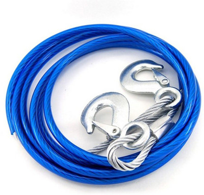 SRPHERE Stainless Steel Wire Tow Rope with 5 Ton (10mm x 4mtr) Capacity Emergency Tow Cable with Self Locking Hook , Blue for All Cars 4 m Towing Cable (Iron, 5000 kg Pull Capacity) 4 m Towing Cable(Iron, 5000 kg Pull Capacity)
