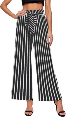 Missby Relaxed Women Black, White Trousers