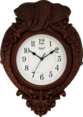 steven quartz llp Analog 51 cm X 38 cm Wall Clock(Red, With Glass, Standard)