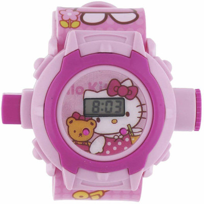 NumberOne Hello Kitty 24-Images Digital Display Projector Cartoon Watch for Kids Set of - 1 Digital Watch  - For Girls