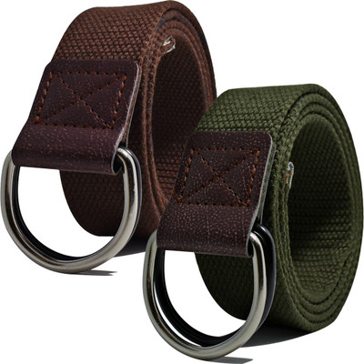 LOOPA Men Casual Brown, Green Nylon Belt