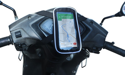 GRABMOUNT Universal Mobile Holder / Pouch-Bag for all Scooters Scooty's Activa Jupiter -BK Bicycle Phone Holder