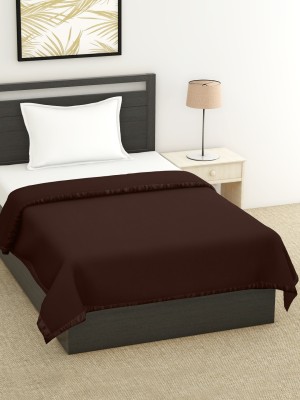 Bombay Dyeing Solid Single AC Blanket for  Mild Winter(Satin, Brown)