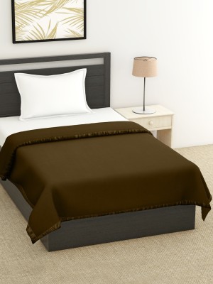 Bombay Dyeing Solid Single AC Blanket for  Mild Winter(Satin, Dark Green)