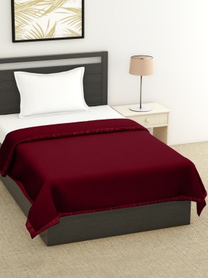 Bombay Dyeing Solid Single AC Blanket for  Mild Winter(Satin, Maroon)