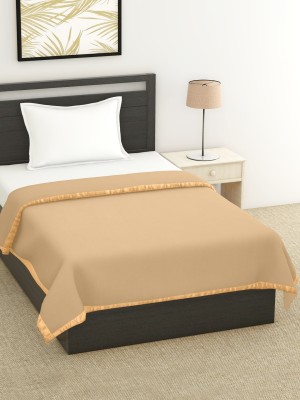Bombay Dyeing Solid Single AC Blanket for  Mild Winter(Satin, Beige)