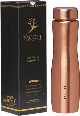 TAGOTT Pure Handmade Apsara Copper Water Bottle 950ML 950 ml Bottle(Pack of 1, Gold, Copper)