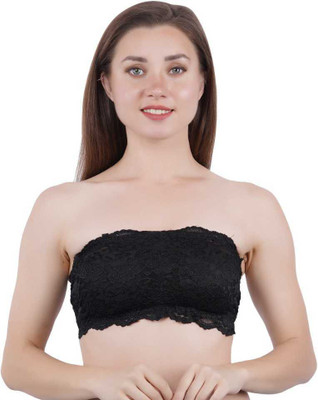 Norvia Women Bandeau/Tube Lightly Padded Bra(Black)
