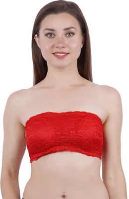 Norvia Women Bandeau/Tube Lightly Padded Bra(Red)