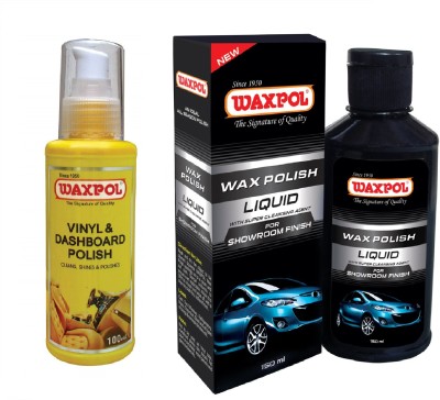 waxpol Liquid Car Polish for Exterior, Dashboard, Leather, Metal Parts, Chrome Accent, Bumper(250 ml)